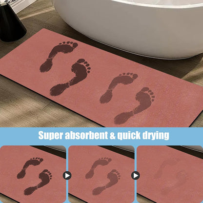 Diatomaceous Earth Bath mat Bathroom Rugs Super Absorbent Quick Dry Non Slip Bath Mat Thin Bathroom Floor Mats Fit Under Door-Shower Rug for in Front of Bathtub Shower, Brown, 23.6"x47.2"