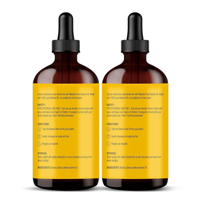 Botanic Hearth 100% Pure Batana Oil for Hair Growth- Weightless(Glass bottle 4 fl oz-Pack of 2) from Honduras|Hair Oil Repairs Dry Damaged Hair, Strengthening, Healthier Hair- Hair Tonic