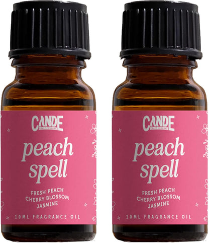 CANDECraftCo Premium Fragrance Oil – Diffuser Oils Fragrances Scented for Home, Candle Soap Making Supplies, Aromatherapy Blends for House (0.34 Fl Oz) (2-Pack, Peach Spell)