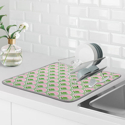 SHIYUE Dish Drying Mat for Kitchen Counter Super Absorbent Spring Kitchen Decor Microfiber Drying Matainers Rack Fast Pad Dish Drainer Mats(Bohe Flower,18''x24'')