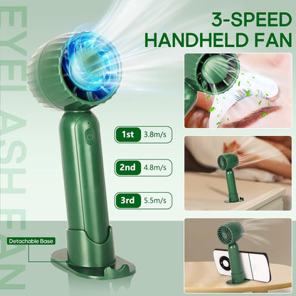 Buqikma Lash Shampoo Kit - Eyelash Extension Cleanser for Extensions 60ML with Rechargeable Handheld Lash Fan Dryer Mascara Brush Rinse Bottle Makeup Cleansing Foam for Lash Care