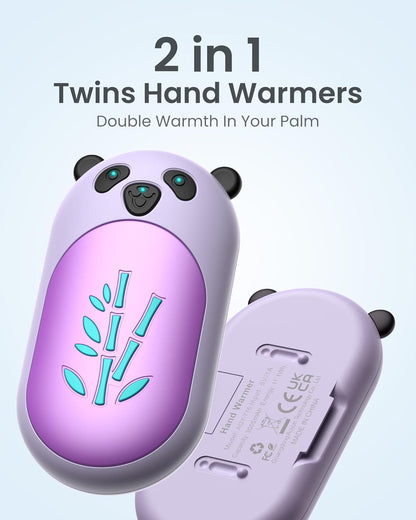 Hand Warmers Rechargeable 2 Pack, 6000mAh Electric Hand Warmer Reusable, 20Hrs Long Heating, Portable Pocket Heater Handwarmer for Women Men, Outdoor Camping, Hunting Gear