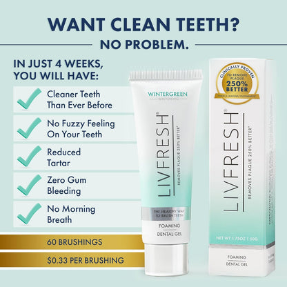 Toothpaste Gel, Clinically Proven to Remove Plaque 250% Better, Improves Gum Health 190% Better, Prevents & Reduces Tartar, Freshens Breath, SLS Free Dental Gel, Wintergreen, 3 Pack