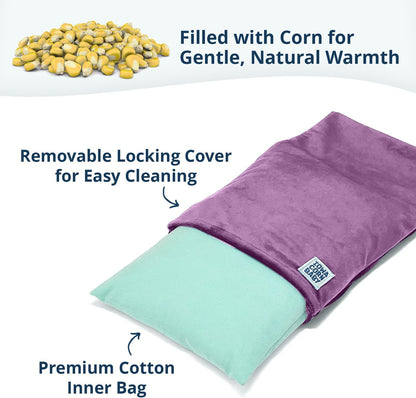 Microwave Heating Pad (with Removable Cover) – Weighted Microwavable Moist Heat Therapy Pad for Back, Neck, Shoulders, and Cramps – Portable, Reusable Cold or Warm Compress, 10" x 7", 2.5lbs