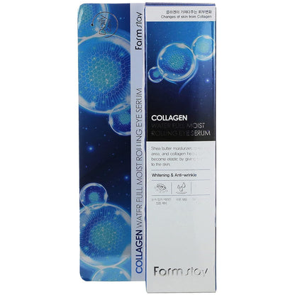 Farmstay Collagen Water Full Moist Rolling Eye Serum 0.84 fl oz | Moisturizing, Hydrating, Rolling Eye Serum, Eye cream, Skin care