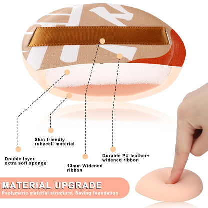 4 PCS Korean Powder Puffs, Soft Makeup Puff Teardrop Setting Foundation Sponge Face Makeup Cushion Puff Beauty Blender Sponge Applicators for Concealer Liquid Cream Powder, Beginner Friendly, Medium