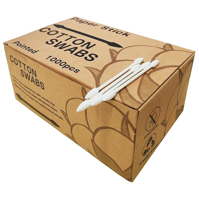 Precision tip cotton swabs/double pointed