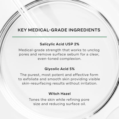 Replenix Gly-Sal Clarifying Acne Pads, 60 Count, Medical-Grade Glycolic Acid & 2% Salicylic Acid Exfoliating Pads for Acne-Prone Skin, Help Clear Blemishes & Refine Pores, Non-Oily