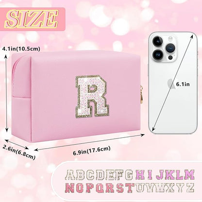 Personalized initial letter makeup bag,