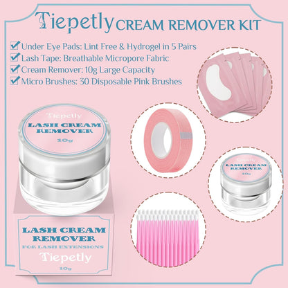 Tiepetly Eyelash Extension Remover, Dissolves Powerful Lash Extension Remover, Low Irritation, for Professional or Salon Use (10 g)