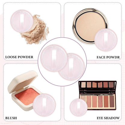 12 Pcs Makeup Powder Puff Cotton Powder Puffs for Face Powders Makeup Puffs for Powders Small Velour Puff Soft Pads Washable Face Compact for Loose Setting Pressed Powder(2.36 Inch Skin Color)