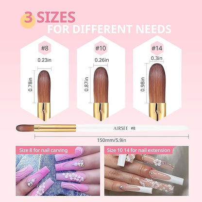AIRSEE 3PCS Acrylic Nail Brush