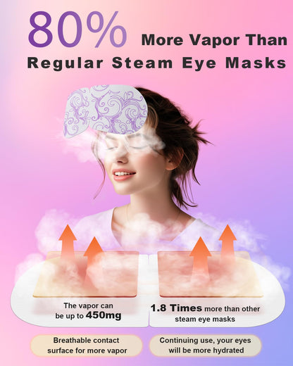 ProCIV 20 Packs Steam Eye Masks, Warming Eye Masks for Dark Circles, Disposable Self-heating Hot Eye Mask Soothing Headache, Dry Eyes, Heating Eye Mask for Stress Eye Fatigue Relief Moher's Day Gift