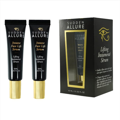 Sudden Allure Instant Face Lift Serum – Erase Under Eye Bags & Wrinkles in 60 Seconds - Firming Face & Eye Serum Cream - Instantly Tighten & Reduce Eye Bags & Crows Feet | Made in USA (10 ml, 2 Pack)