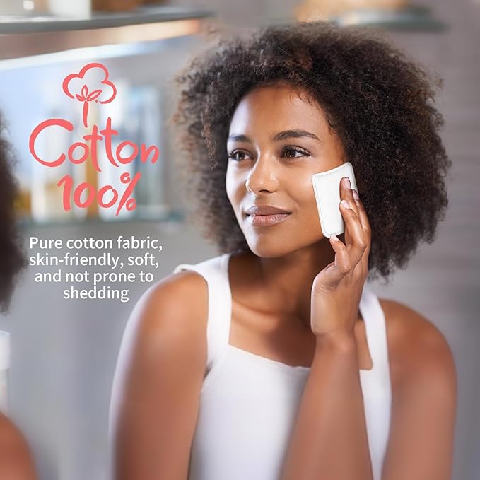 Square cotton pads, 100% cotton