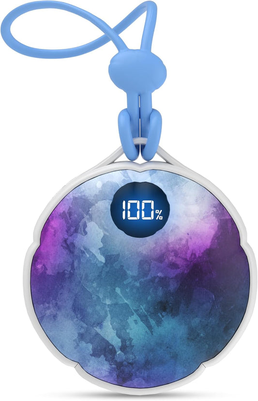 FrSara Hand Warmers Rechargeable, Hangable Electric Hand Warmer w/ 4000mAh Last 10 Hours, 3-Level Heat w/Strip, Light & Display, Gift for Outdoors Camping Hiking Skiing Raynauds & Christmas