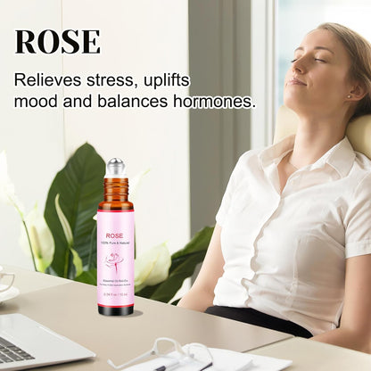 Coastacloud Essential Oils Blend Roll On Set of 3, Essential Oil Roller for Skin, Natural Aromatherapy Oils - Self Care Gifts for Women, Men, Nurse Essentials (Lavender, Breathe, Rose)