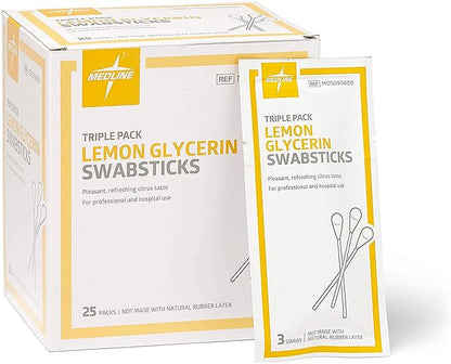 Medline lemon glycerin swabsticks, swabs