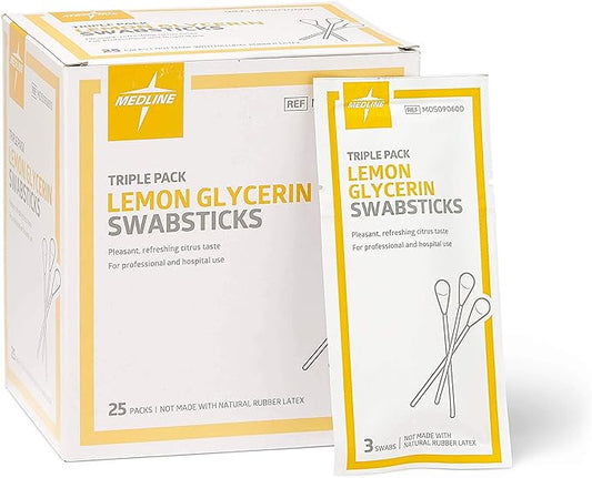 Medline lemon glycerin swabsticks, swabs