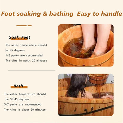 30 Pack Herbal Foot Soak Bags -Natural Ginger Mugwort Foot Detox Soak ,Body care herbal package Soothes Tired ,Chinese Herbal Foot Bath Spa Gift for Men & Women艾草生姜中药泡脚包 (32 Ounce (Pack of 1), 28)