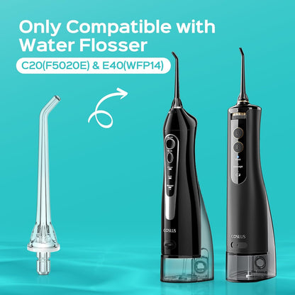 COSLUS Original Water Flosser Replacement Tips: Replacement Heads Compatible with COSLUS, Aquasonic, Nicwell, Oralfree, WELLFINE, Hangsun, Tovendor Water Dental Pick, Flosser Accessory, 5 Classic Tips