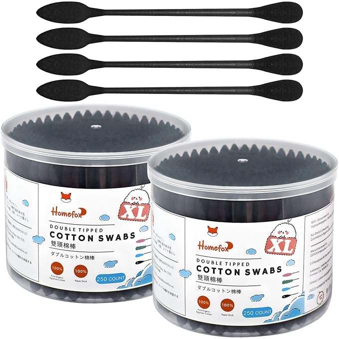 Xl black thick cotton swabs