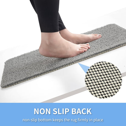 Non-Slip Shower Mat Bathtub Mat for Bath Tub,Anti Slip Bath Tub Mat,Floor Mat,Soft PVC Loofah Bathroom Mats,Foot Scrubber Mat,Quick Drying Easy Cleaning Mats for Wet Areas（40 * 16 Grey）