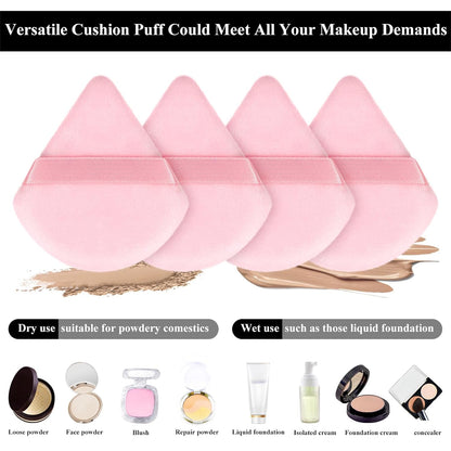 Maitys 12 Pieces Powder Puff Triangle Face Makeup Cosmetic for Loose Powder Soft Body Washable Reusable Foundation Sponge Mineral Wet Dry Makeup Tool for Women(Small,Pink)