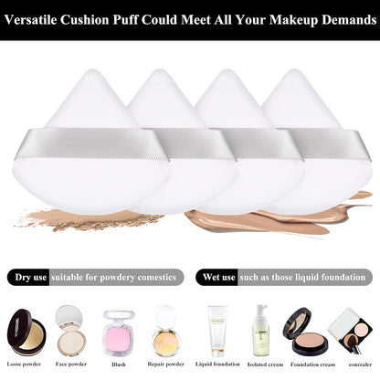 Maitys 12 Pieces Powder Puff Triangle Face Makeup Cosmetic for Loose Powder Soft Body Washable Reusable Foundation Sponge Mineral Wet Dry Makeup Tool for Women(Small,White)