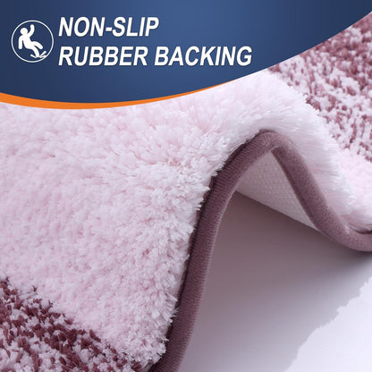 OLANLY Bathroom Rugs Mat 24x16, Extra Soft Absorbent Microfiber Bath Rugs, Rubber Backing, Quick Dry, Machine Washable Bath Mats for Bathroom Floor, Tub and Shower, Home Decor Accessories, Mauve