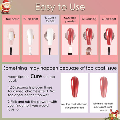 Allstarry Chrome Nail Powder 4 Colors Metallic Mirror Effect Pigment Chrome Iridescent Nail Glitter Magic Unicorn Glitter Dust Kit for Gel Polish Nail Art Decoration Resin Craft, Festivals