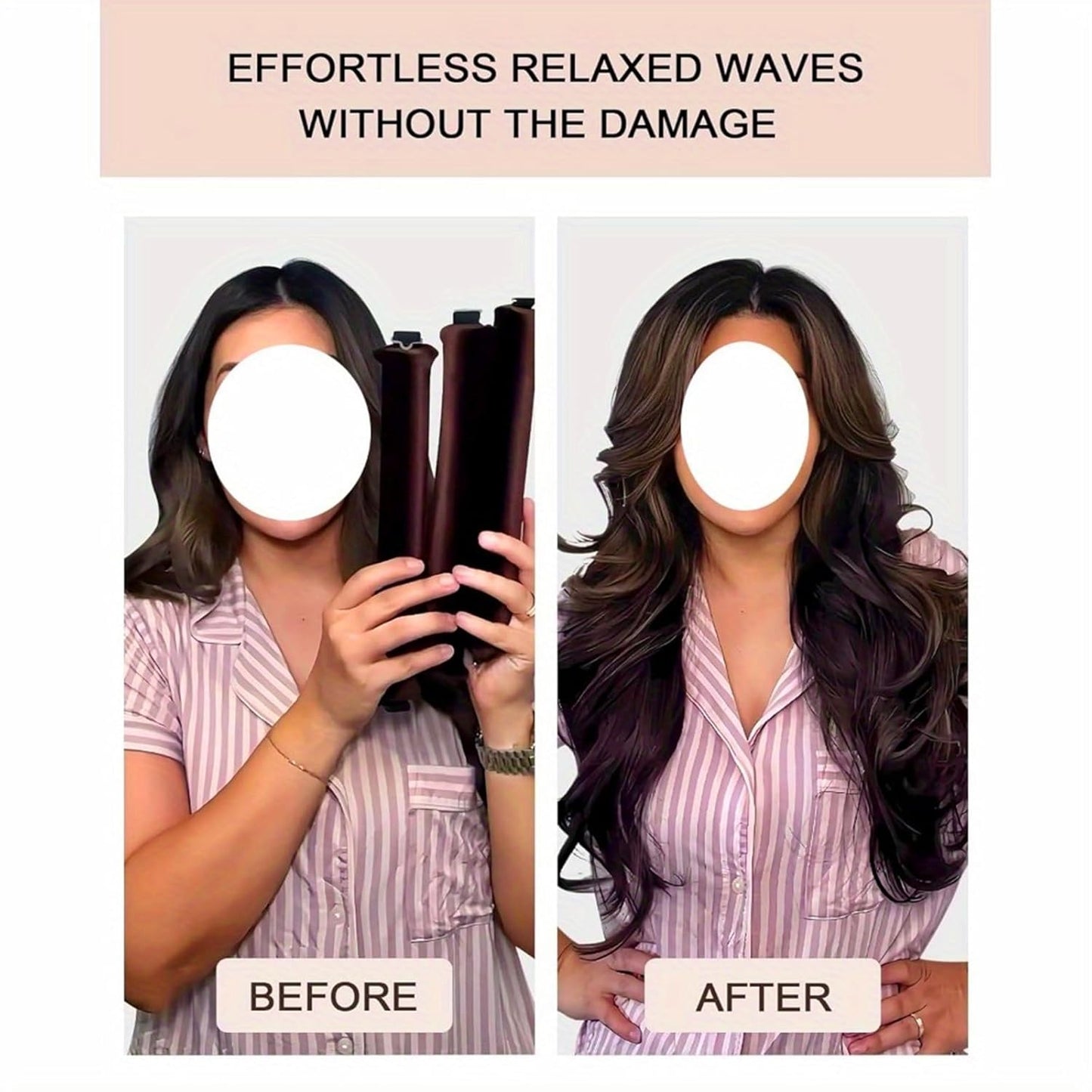 Heatless Hair Curler Overnight Curl Rods for All Hair Types, Healthy and Stylish Heatless Curling Set jumbo heatless hair curler to sleep in Heatless Hair Curlers (Wine Red, Medium)