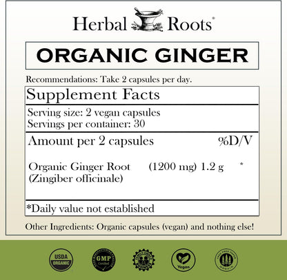Herbal Roots Digestive Support Trio, Oil of Oregano, Certified Organic ACV & Ginger Herbal Supplements - Non-GMO
