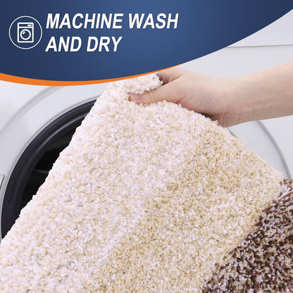 OLANLY Bathroom Runner Rugs 59x24, Extra Soft Absorbent Microfiber Bath Rugs, Rubber Backing, Quick Dry, Machine Washable Bath Mats for Bathroom Floor, Tub and Shower, Home Decor Accessories, Brown