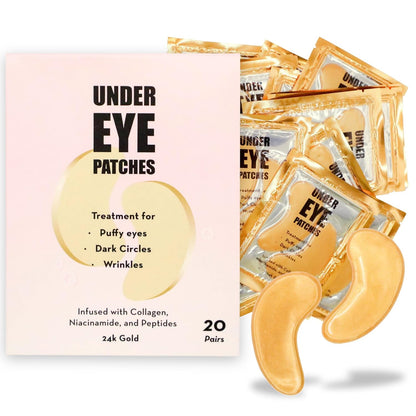 Elizabeth Mott Under Eye Patches with 24K Gold, Collagen, Niacinamide & Peptides - Hydrating & Brightening Eye Mask for Puffy Eyes and Wrinkles - Gifts for Women, Cruelty Free