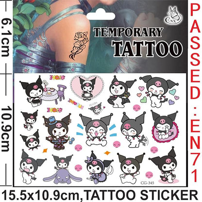 60pcs kuromi temporary tattoo stickers
