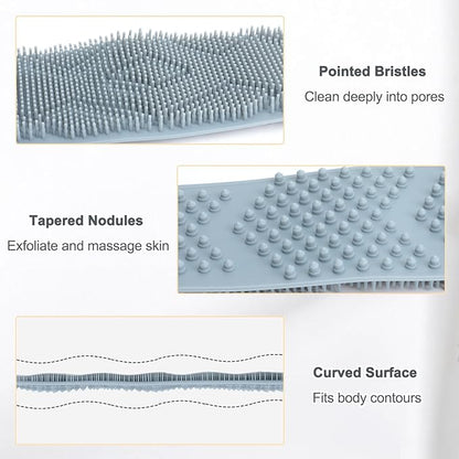 Silicone back scrubber for shower