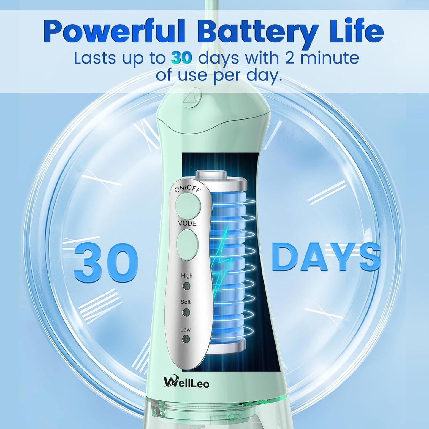 Water Flosser for Teeth, Portable Oral Irrigator Rechargeable Water Dental Flosser Pick with High Pressure 5 Jet Tips, IPX7 Travel Water Flossing for Brace Teeth Cleaner Gum Care