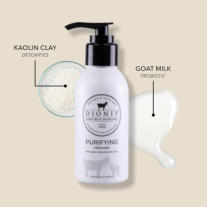 Dionis Goat Milk Skincare 4 fl oz Purifying Cleanser - Cruelty Free, Paraben Free, For All Skin Types