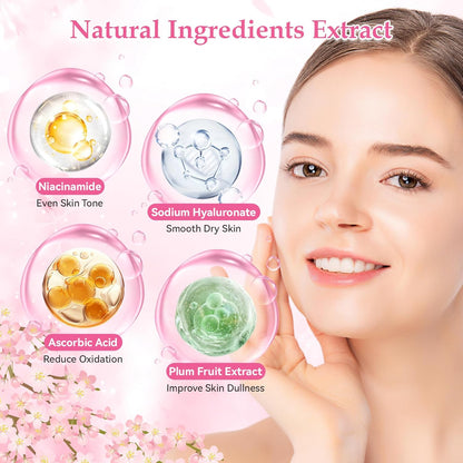 Skin Care Set, Cherry Blossom Skin Care Sets & Kits, Skin Care for Teenage Girls Gift Set with Cleanser, Toner, Serum, Eye Cream, Facial Cream, Facial Skin Care Sets & Kits for Teenage Girls Women