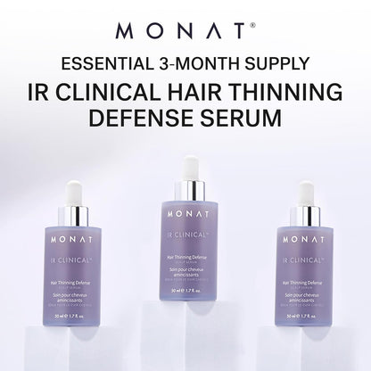 MONAT IR Clinical™ Hair Thinning Defense Serum – 3-Month Supply – Nourishes Scalp, Reduces Breakage, Boosts Hair Density, and Supports Thicker, Fuller-Looking Hair with Lightweight, Non-Greasy Formula
