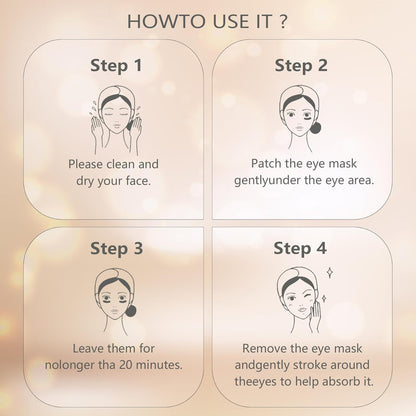 Under Eye Masks (24K Gold) for Puffy Eyes & Dark Circles Treatments-30Pair Under Eye Patches for Hydrating and Moisturizing and Smooth Wrinkles,Improve and Firm Eye Skin