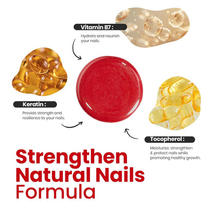 Beetles Red Nail Polish 15ML Quick Dry Glitter Fingernail Polish 4th of July DIY Salon for Women