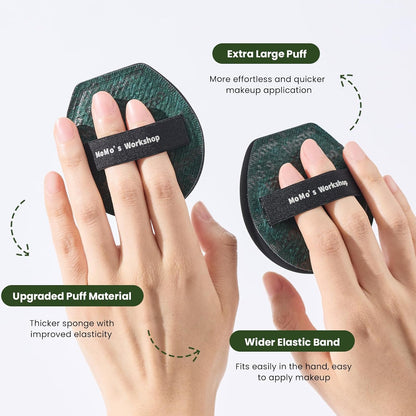 Momo's Workshop Makeup Sponge, Large Makeup Blending Puff for Liquid & Cream Foundation, Concealer Foundation Puff Quick Apply Cosmetics 1pcs Green