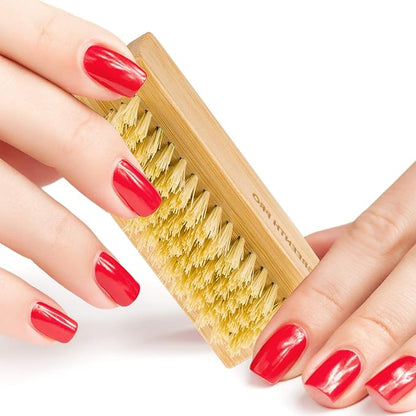 Bamboo nail brush??pcs two-side firm
