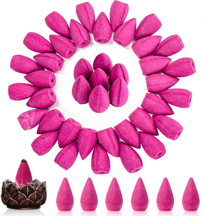Sukh Backflow Incense Cones for Waterfall - 108 PCS Waterfall Scented Cone Bulk Aromatic Smoke Fountain for Aromatherapy Yoga Relaxation Home Decor(Rose Scents)