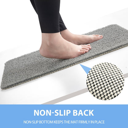 Non-Slip Bathtub Mat, Anti Slip Shower Mat, Fast Drying Bathtub Mats, Foot Scrubber Mat, Anti Slip Mat for Tub, Floor, Bathroom, Kitchen, Home, Hotel (Grey 40"×28")