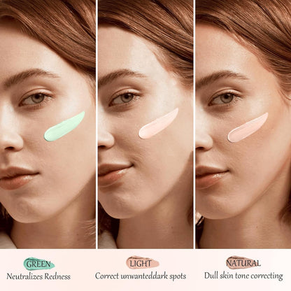 DAGEDA 3 Colors Color Corrector Stick, Cream Concealer Natural lightweight Coverage Cover Stick, Camouflage Redness, Correct Dark Spots and Brighten Correcting Concealer (Green, Natural, Light)