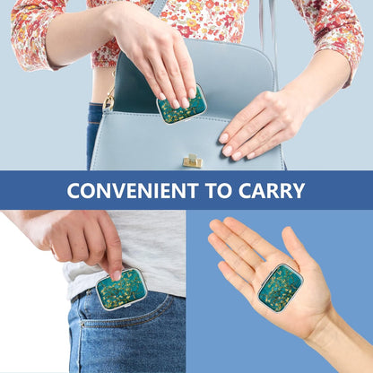 Pill Box 2 Compartment Small Pill Case,Portable for Pocket or Purse Pill Organizer Pill Container Holder to Hold Vitamins, Medication, Fish Oil and Supplements(Aurora Lights)