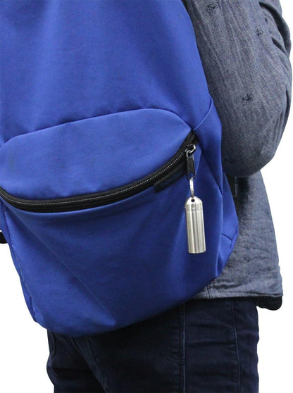 SHD Pill Box Keychain Waterproof Single Chamber Stainless Steel Pill Organizer for Outdoor Travel Camping